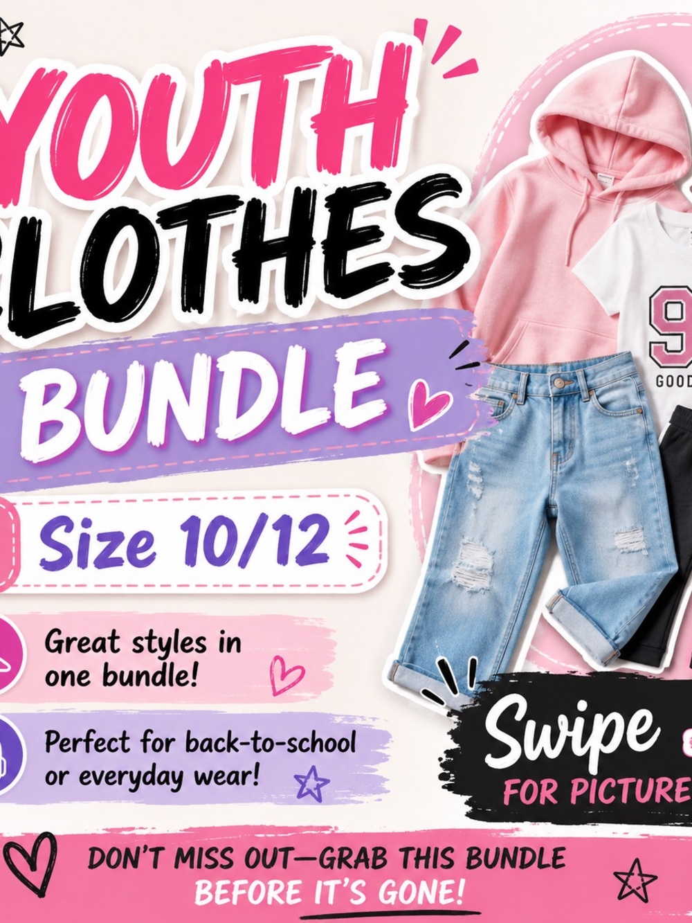 Youth Clothes Bundle - bottoms (Size 10/12)